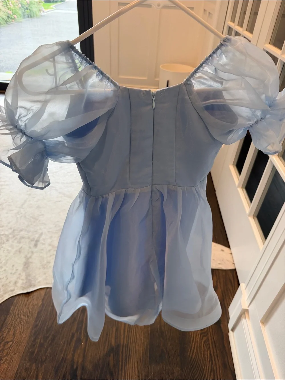 Girls' Light Blue Puff Sleeve Dress-Up Costume